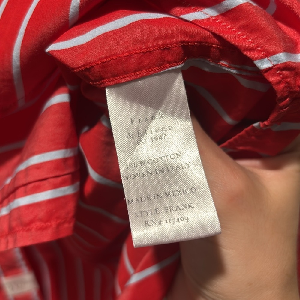FRANK & EILEEN Frank button down stripe top - Picture 4 of 6